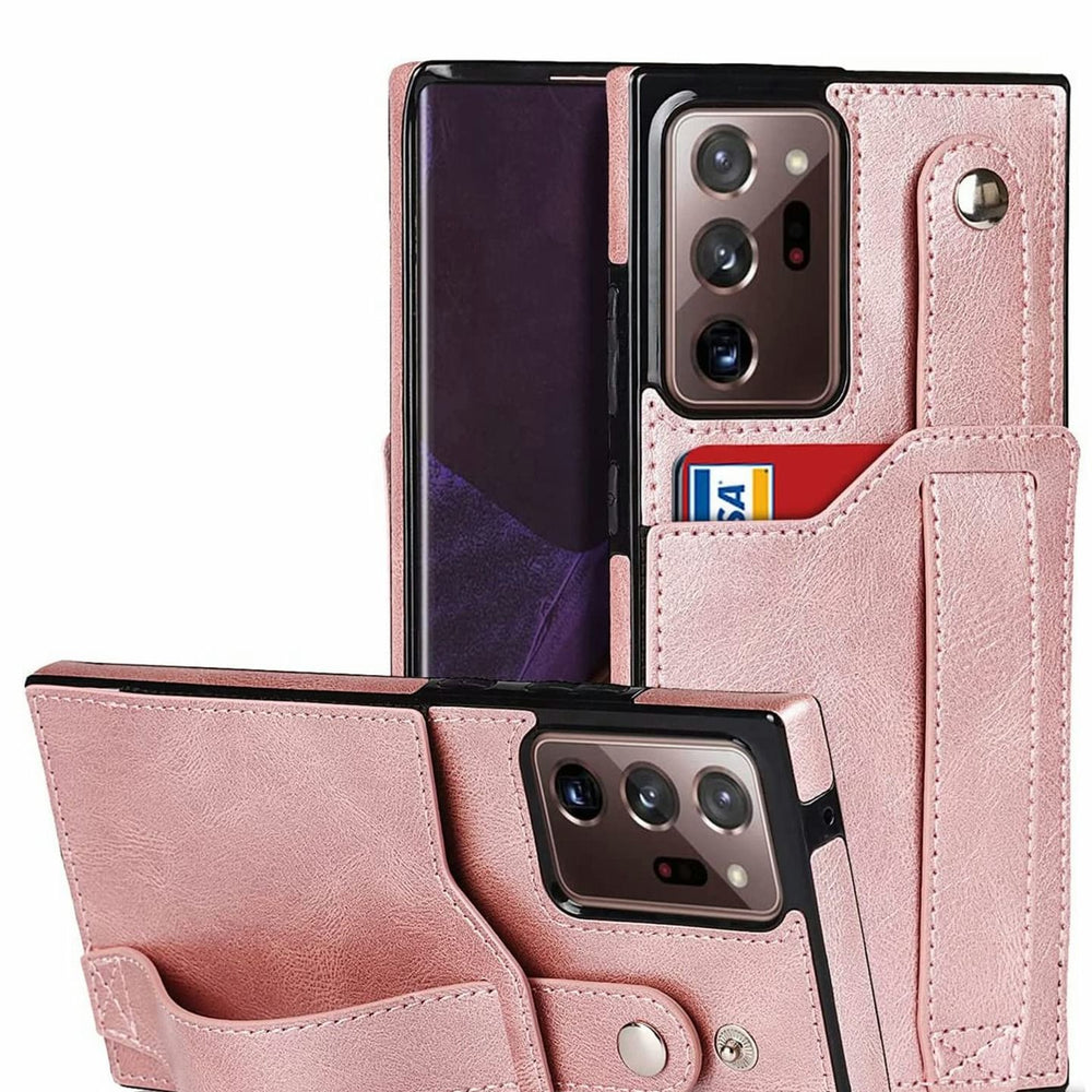 Case for Samsung Note 20 Ultra Wallet with Adjustable Wrist Strap Kickstand PU Leather Credit Card Holder Hybrid Protective Cover Galaxy 5G 6.9