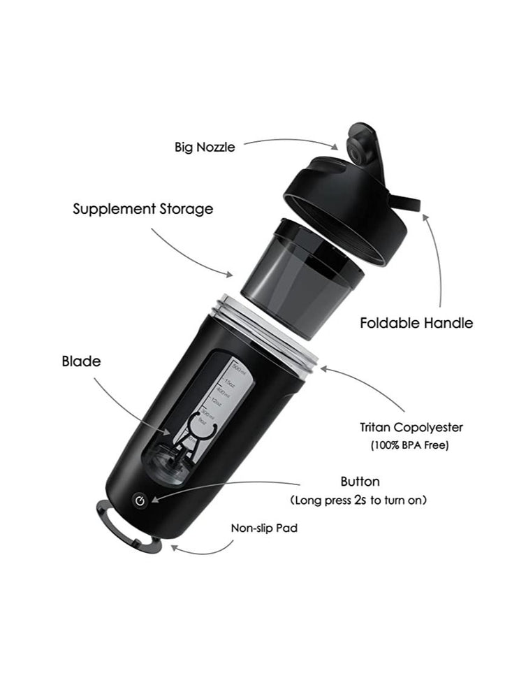 Blender Bottles Protein Shaker Mixes USB-Rechargeable Powerful Electric Shaker   BPA Free Cup 20 oz Cup