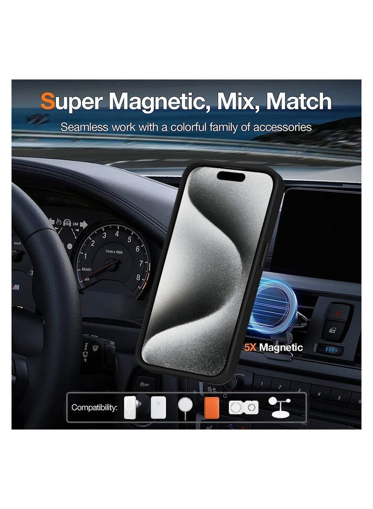 X-Level Pithy Stone Series Magnetic Compatible with iPhone 15 Pro Max Case Magsafe  - Black Color