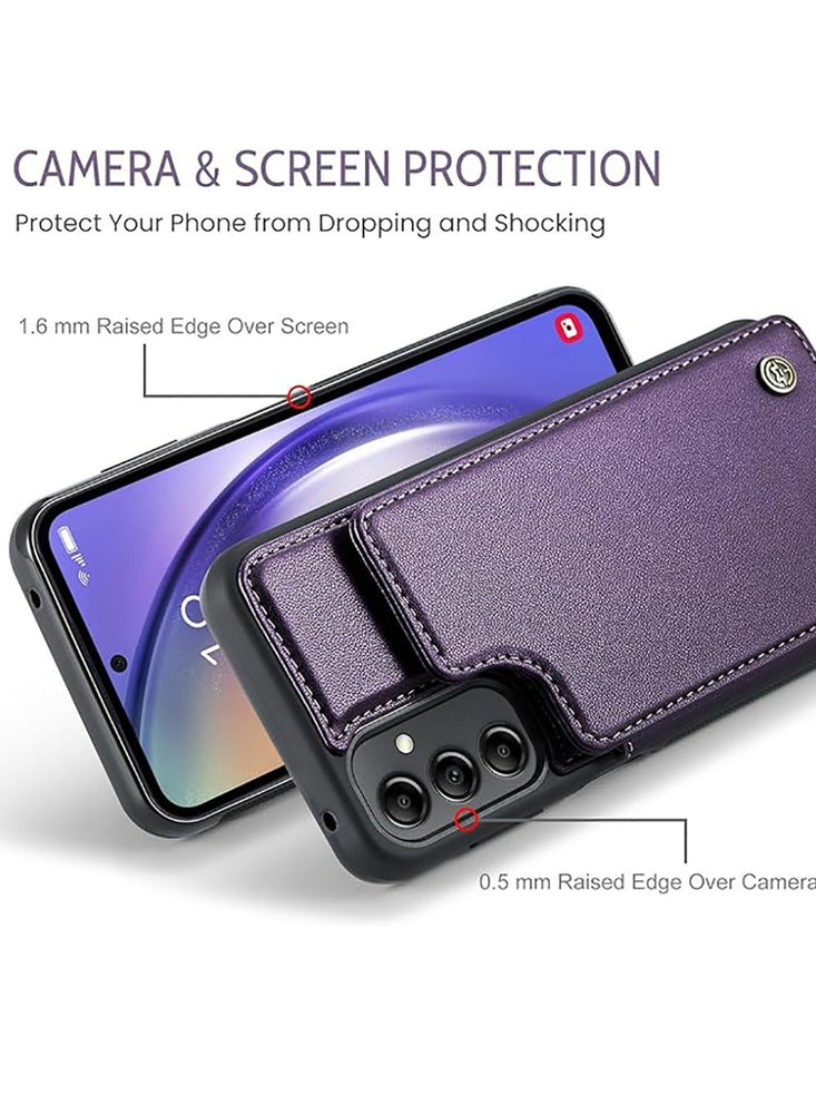 Samsung Galaxy A54 5G Wallet Case [RFID Blocking] PU Leather Case with Magnetic Flip Card Holder Kickstand Slim Shockproof Durable  Samsung Galaxy A54 cover - Purple