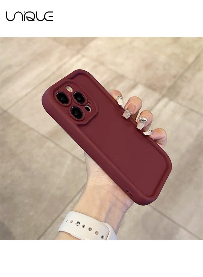 For iPhone 15 Pro Max Phone Case - Solid Color Phone Case - Silicone Protective Case - Shockproof and Waterproof Phone Case Female Girl,Red