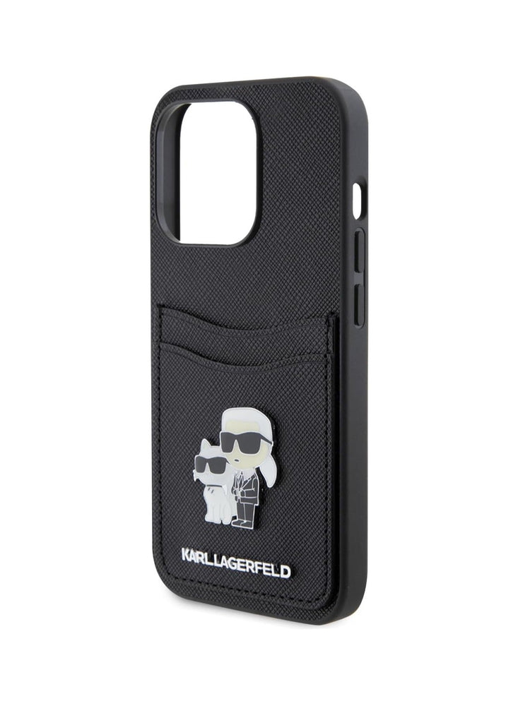 Karl Lagerfeld Saffiano Case With Cardslot For iPhone 15 Pro Max (Black)