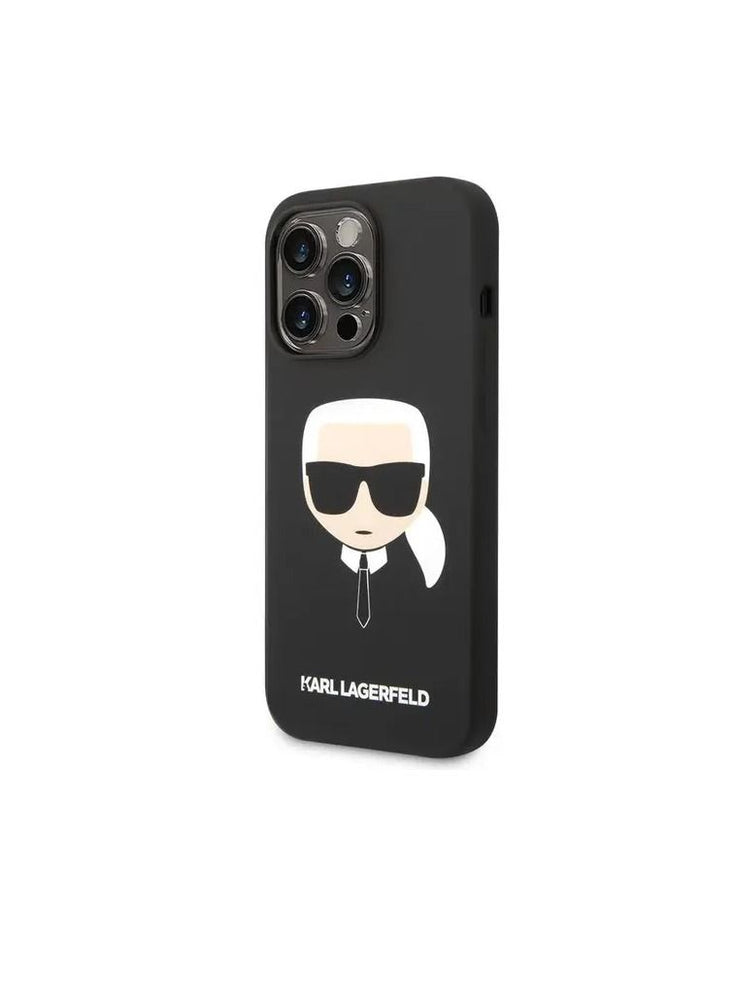 Karl Lagerfeld Magsafe Silicone Karl's Head Hard Case for iPhone 14 Pro Max  - Black