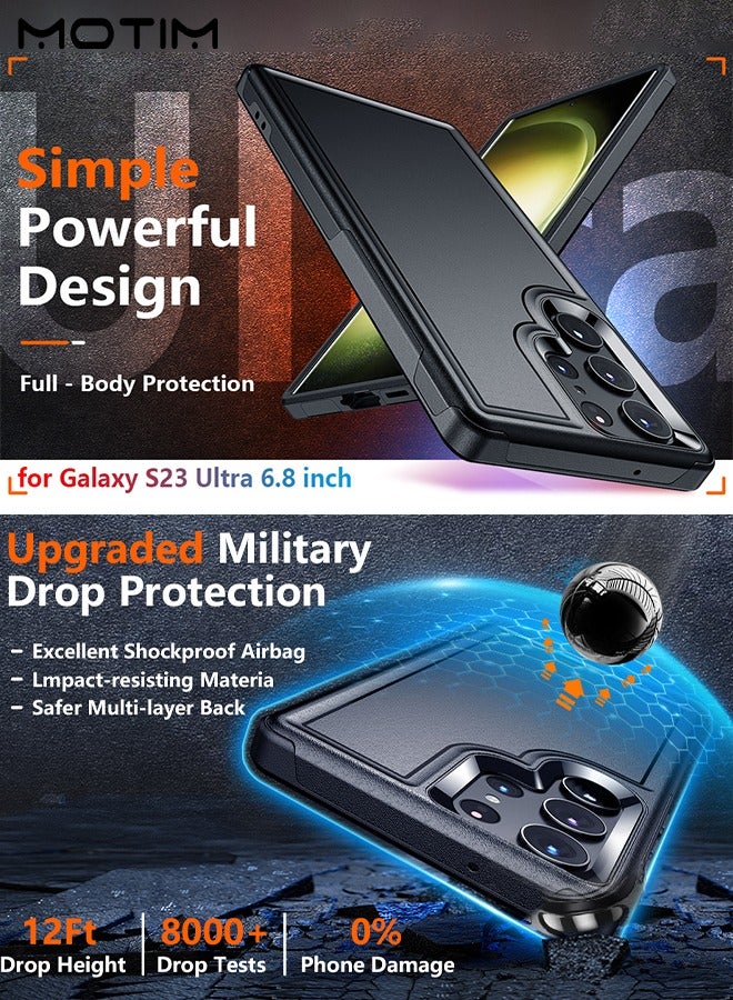 Phone Case Compatible for Sumsung S23 Ultra 5 in 1 Military-Grade Drop Protection Shockproof Slim Galaxy S23 Ultra Phone Case +2 Screen Protector +2 Camera Lens Protector