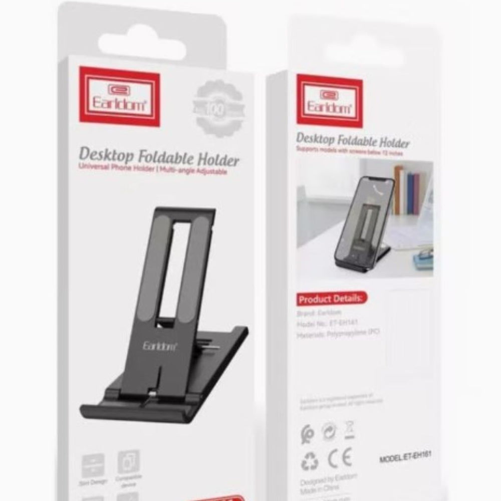 Desktop Foldable Holder For Mobiles Black