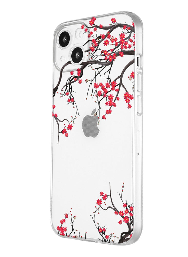 for iPhone 13 Case, Shockproof Protective Phone Case Cover for iPhone 13, with Sakura Pattern