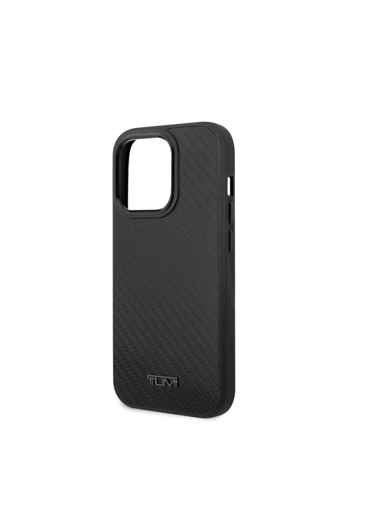 Tumi Genuine Aluminum Carbon Fiber Hard Case, Protection Against Scratch & Damage, Easy Snap-On, Lifted Camera Ring, Accurate Cutouts, Premium Quality, For iPhone 14 Pro - Black