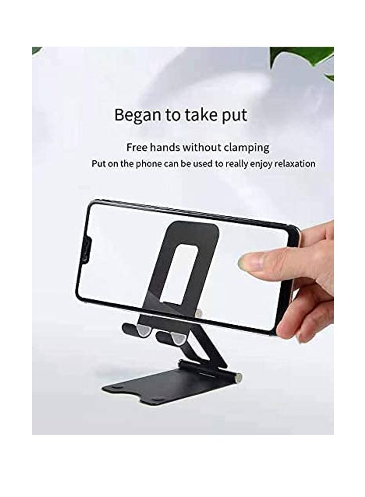 TyCom Cell Phone Stand, Adjustable Phone Stand for Desk, Foldable Tablet Stand Holder for iPhone 12 Pro Max / 12 Mini / 11 SE X XS Samsung Galaxy S20+ S20 S10+ S10 iPad Pro/Air/Mini (Matel Double)