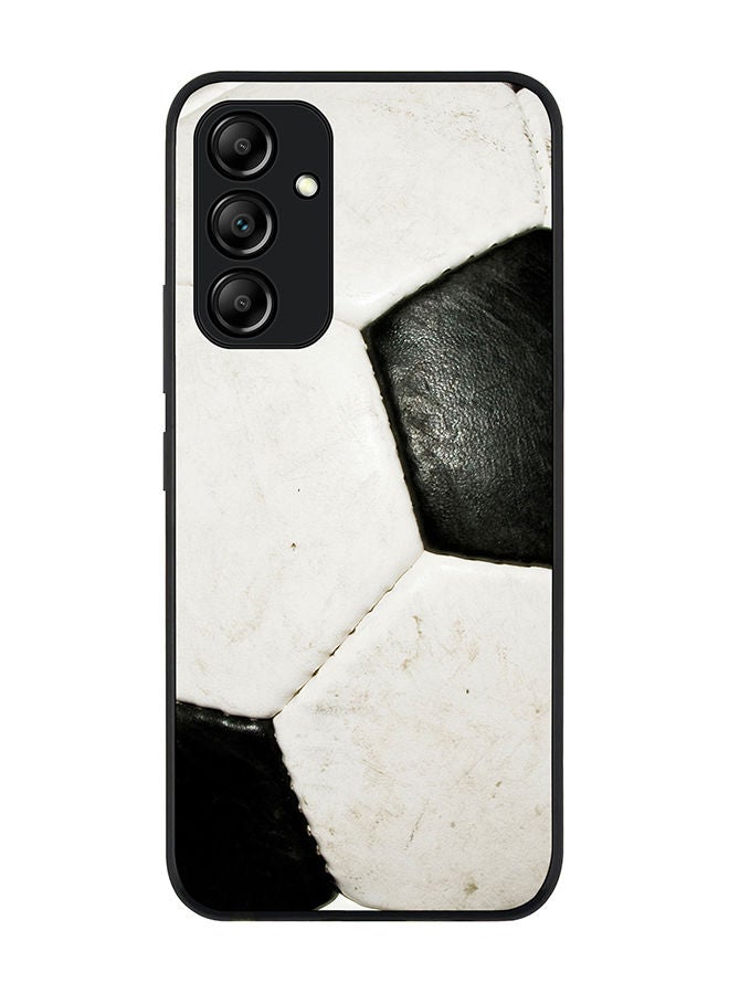 Rugged Black edge case for Samsung Galaxy A34 5G Slim fit Soft Case Flexible Rubber Edges Anti Drop TPU Gel Thin Cover - Football (Soccer Ball)