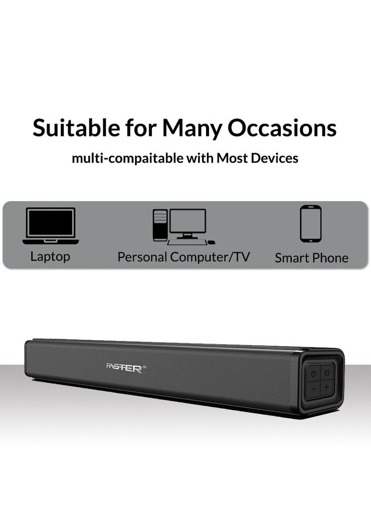 2.0CH SoundBar 30w Power Dual Drivers, Bt V5.0, Optical in, Aux, USB Input, Remote Control with Optical Connectivity