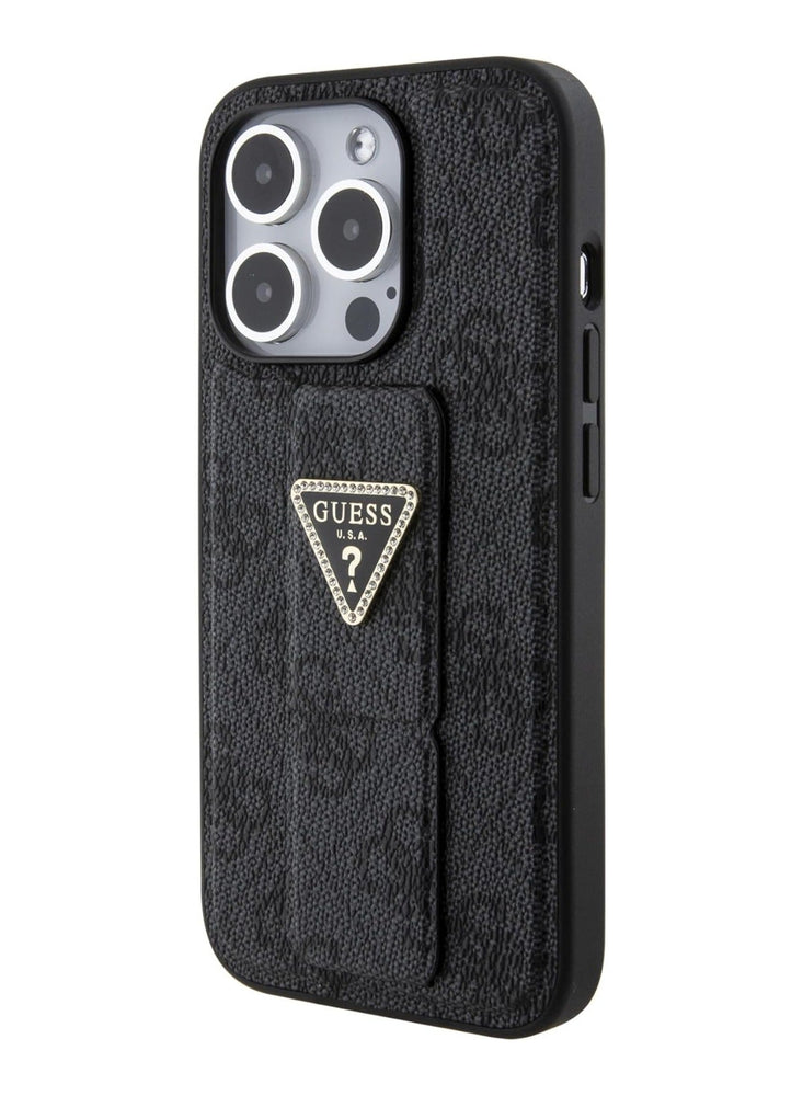 Guess Gripstand PU leather Case For iPhone 15 Pro Max (Black)