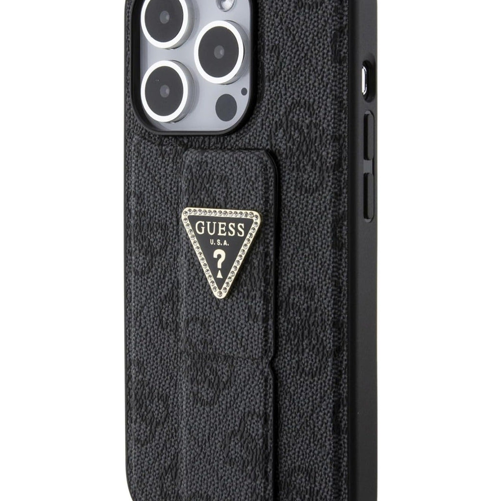 Guess Gripstand PU leather Case For iPhone 15 Pro Max (Black)