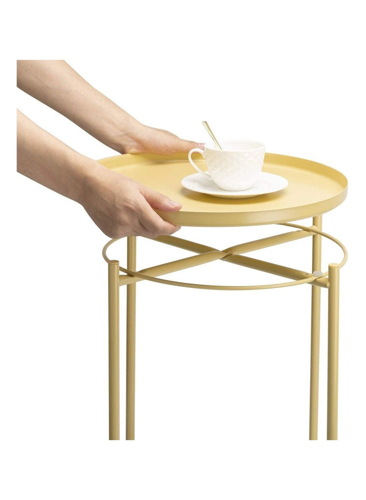 Removable and Foldable Round Side Table Yellow