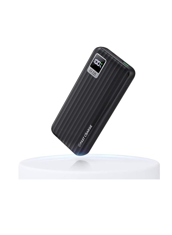 10000 mAh 22.5W Fast Charging Power Bank With LED Digital Display 1 USB C 1 USB A and 1 Micro USB Ports Charge up to 3 devices Works With Iphone Android and All other Devices - Black