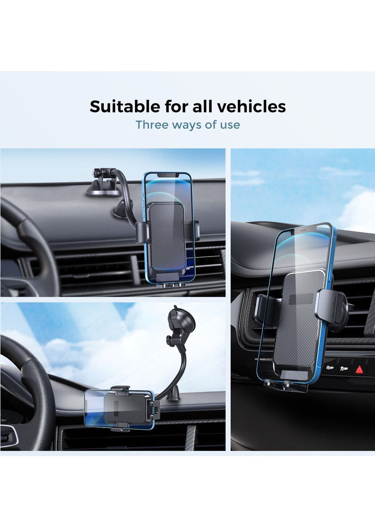 Flexible Arm Dashboard, Windshield Car Phone Holder, Adjustable Suction Cup Car Phone Holder