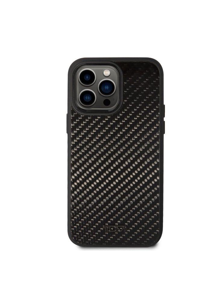 Tumi Genuine Aluminum Carbon Fiber Hard Case, Protection Against Scratch & Damage, Easy Snap-On, Lifted Camera Ring, Accurate Cutouts, Premium Quality, For iPhone 14 Pro Max - Black