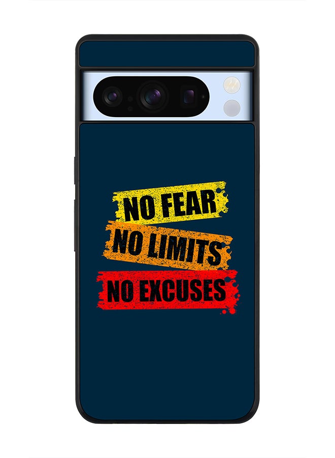 Rugged Black Edge case for Google Pixel 8 Pro, Custom Slim fit Flexible Anti Drop Thin Phone Case Cover - No Fear Limits Excuses