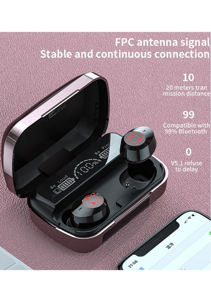 M23 Little Devil Wireless Bluetooth Headset Sports Waterproof TWS In-Ear Touch Binaural 5.1 Pink wireless earbuds true wireless compatible apple Suitable for Android and other systems bluetooth 5 true wireless earbuds