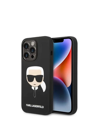 Karl Lagerfeld Magsafe Silicone Karl's Head Hard Case for iPhone 14 Pro Max  - Black