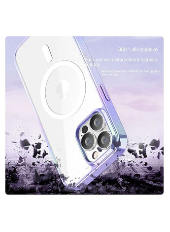 X-level Transparent case for iPhone 15 Pro Max Magsafe case Fashion Colorful Streamer PC cover - Colorful