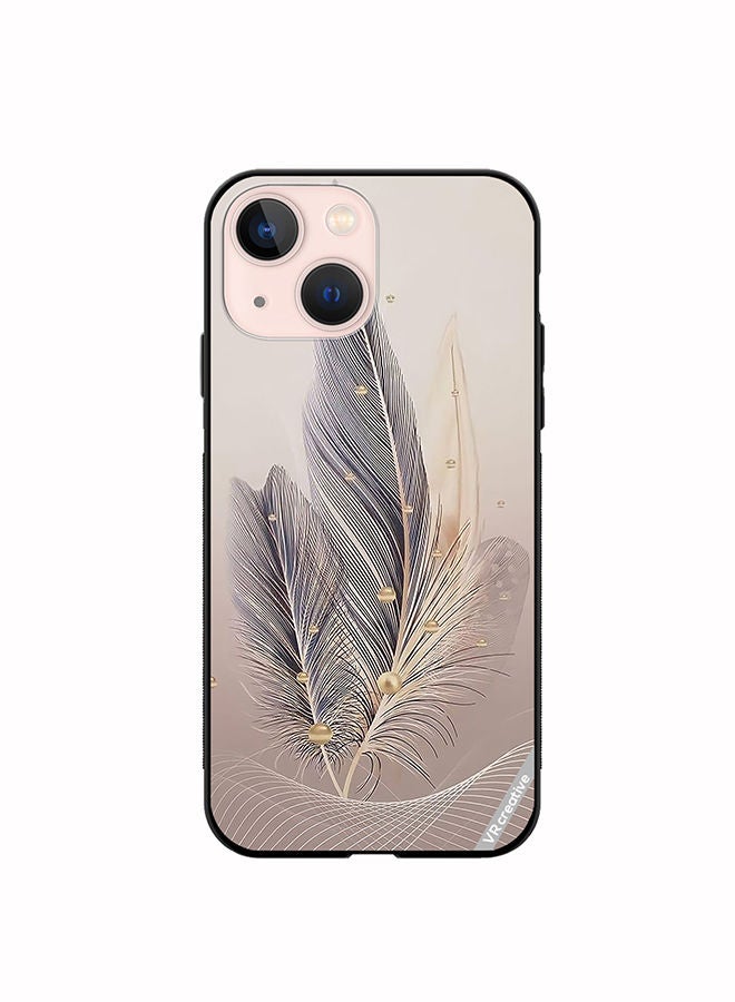 Protective Case Cover For Apple iPhone 14 Plus Feather Leaf Art Design Multicolour