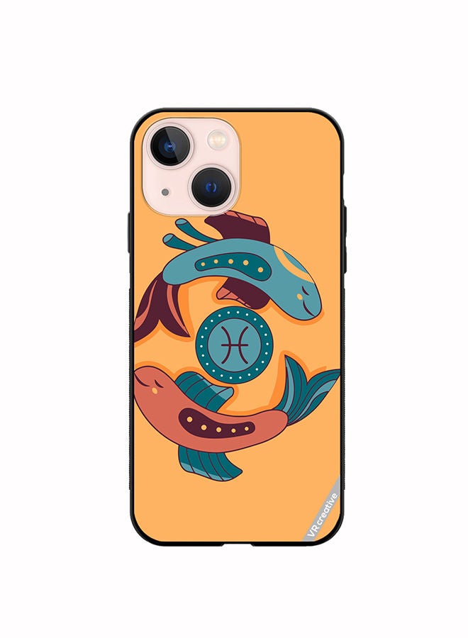 Protective Case Cover For Apple iPhone 14 Whale Zodiac Signs Design Multicolour