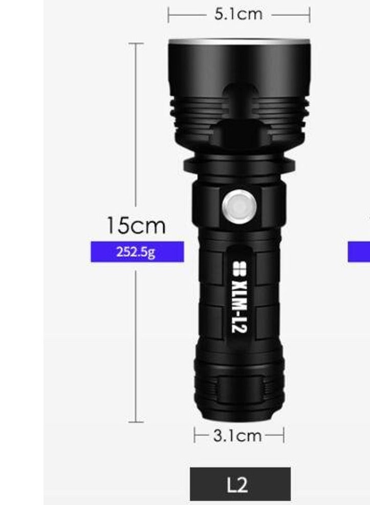 USB Rechargeable Flashlight 10000 High Lumens Super Bright LED Handheld Flashlights, Zoomable, 3 Modes , Water Resistant for Emergency Camping Hiking