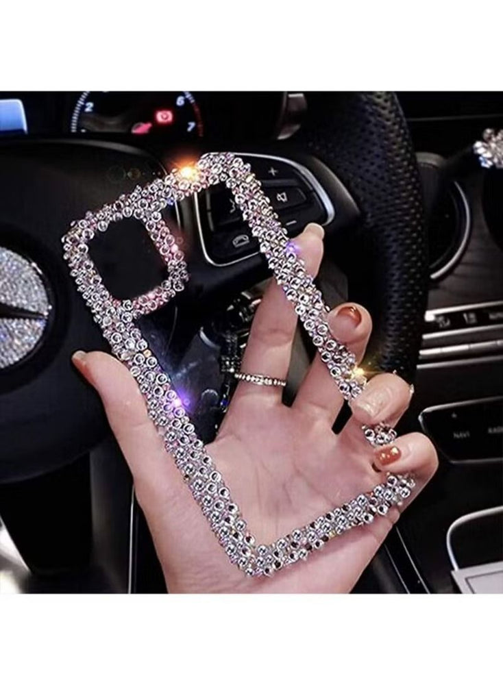 iPhone 13 Pro Max Mobile Case Cover for Women Girls 3D Glitter Sparkle Bling Protector Luxury Shiny Cute Crystal Charms Rhinestone Diamond Bumper Clear Protective Back Cover Clear