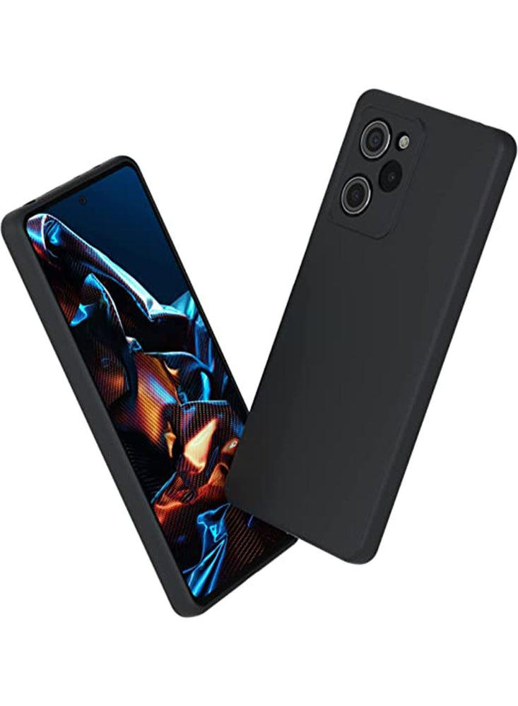 Xiaomi Poco X5 Pro Case Cover, Liquid Gel Rubber Bumper Case with Soft Microfiber Lining Cushion Slim Hard Shell Shockproof Protective Cover for Xiaomi Poco X5 Pro (Black)