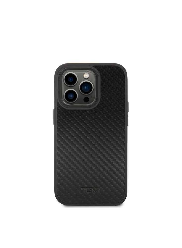 Tumi Genuine Aluminum Carbon Fiber Hard Case, Protection Against Scratch & Damage, Easy Snap-On, Lifted Camera Ring, Accurate Cutouts, Premium Quality, For iPhone 14 Pro - Black