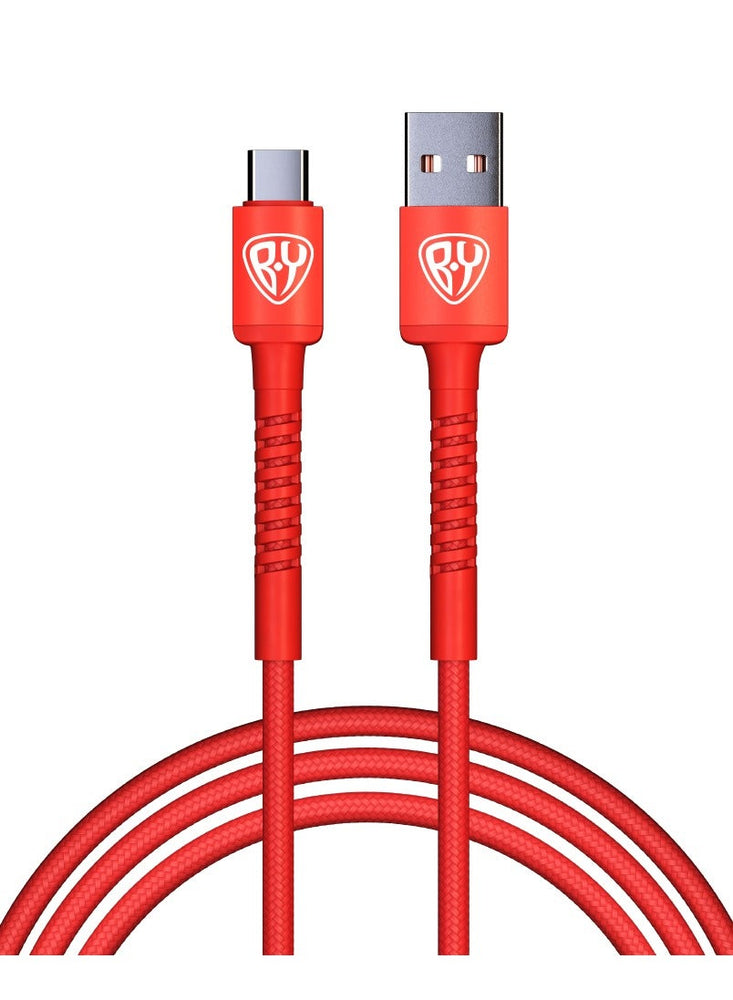 2 Pack USB C Cable 2M 3A Fast Charging Cable USB Type C Charger Compatible with Samsung S21 S20 Huawei P30 P20 Xiaomi Mi Ultra A2 Mi 9 etc QC3.0 Color Red