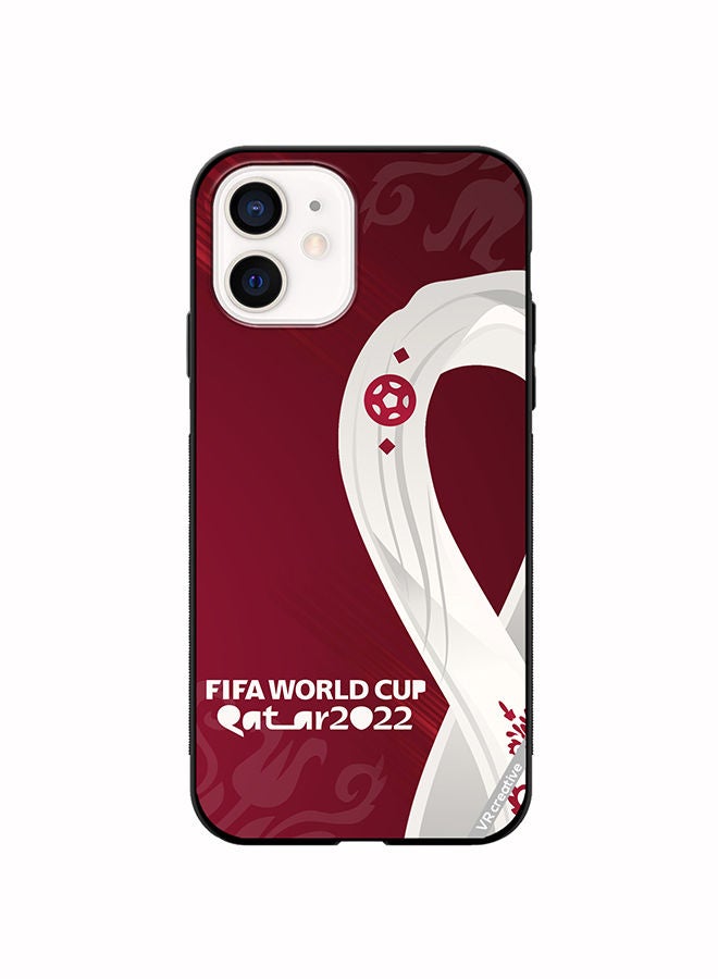 Protective Case Cover For Apple iPhone 12 Qatar World Cup Design Multicolour