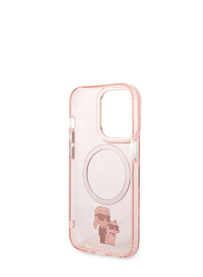 Karl Lagerfeld Magsafe IML NFT Karl & Choupette Hard Case for iPhone 14 Pro Max - Pink