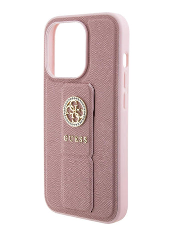 Guess Gripstand SAFFIANO Case For iPhone 15 Pro Max (Pink)