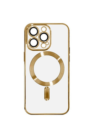 iPhone 13 Pro Max Case with Camera Lens Protector Compatible with MagSafe Anti-Scratch Shockproof Protective Slim Electroplated Case Gold