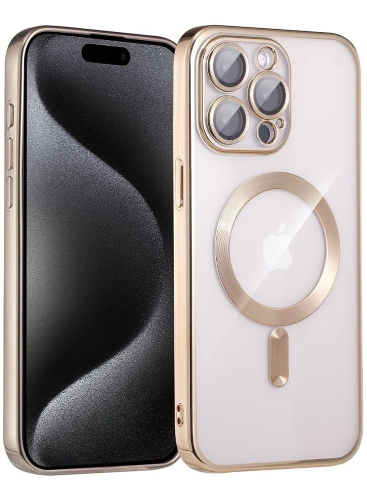 X-level for iPhone 15 Pro Max Case DAZZLING COLOR Magsafe Series - Gold Color