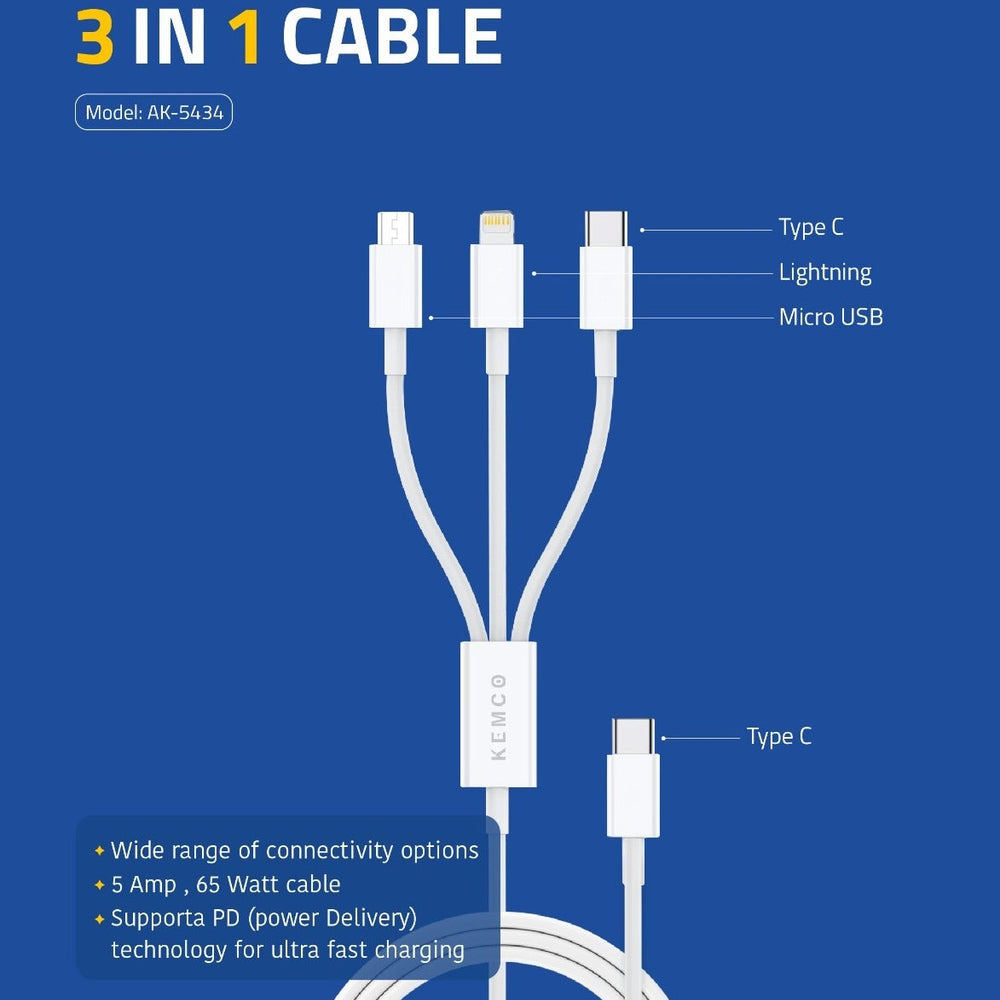 Type c 3 in 1 Charging Cable