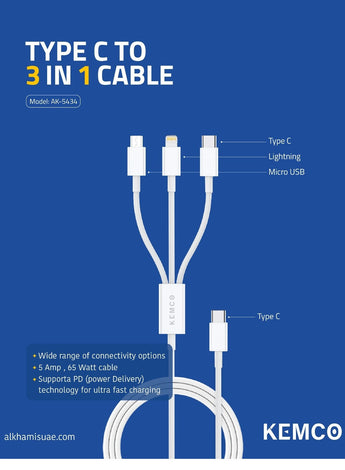 Type c 3 in 1 Charging Cable