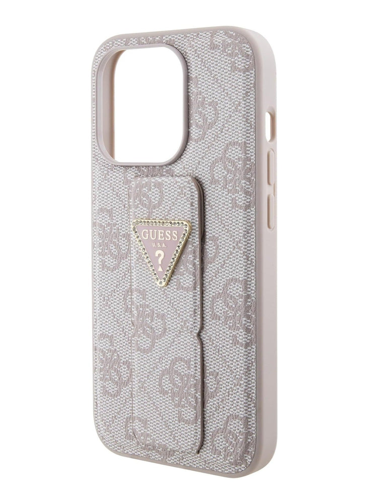 Guess Gripstand PU leather Case For iPhone 15 Pro Max (Pink)