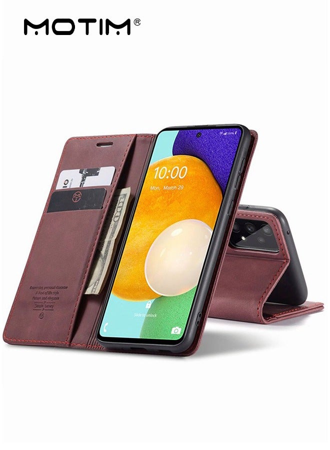 Samsung Galaxy A53 Case Military Grade Protective Leather Wallet A53 Phone Case Soft Scratch Resistant Kickstand Cover with Card Slots Money Pocket