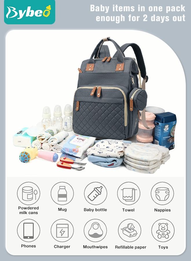 2023 New Style Baby Diaper Bag Backpack, Multifunction Diapers Changing Station for Boys Girls Outdoor and Travel, Infant Shower Gifts, Large Capacity USB Port