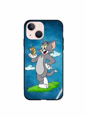 Protective Case Cover For Apple iPhone 13 Tom And Jerry Design Multicolour