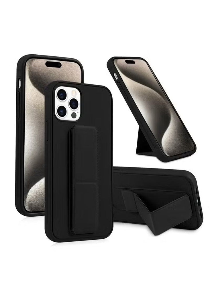 Iphone 15 Pro TPU Rubber Silicone Hand Grip Protective Phone Case Cover For Apple iPhone 15 Pro Black