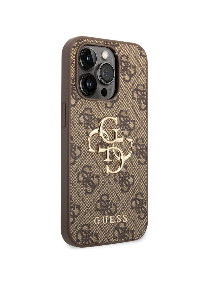 Guess PU Leather Case For iPhone 15 Pro (Brown)