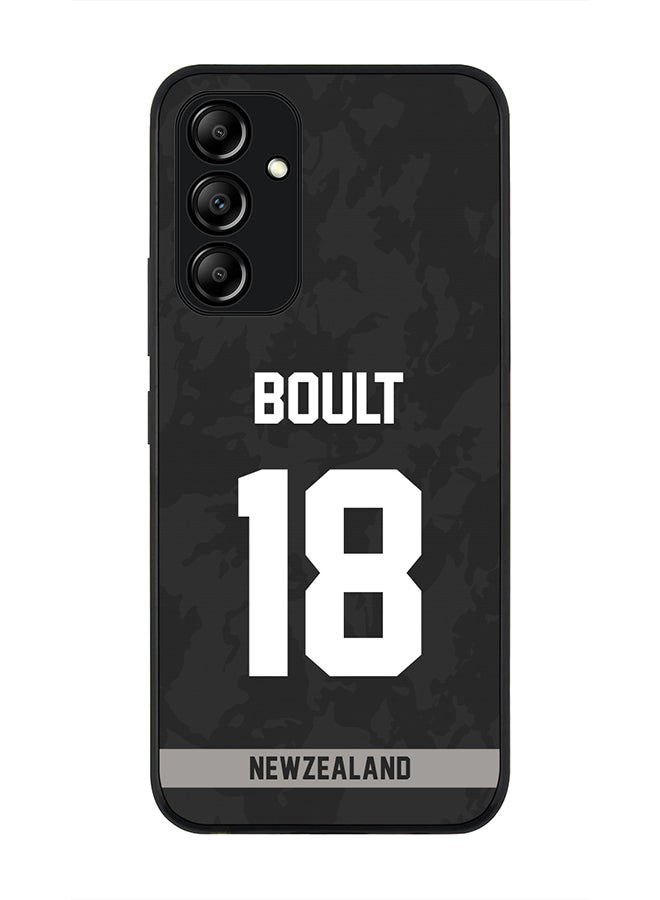 Rugged Black Edge Case for Samsung Galaxy A34 5G, Slim fit Soft Case Flexible Rubber Edges Thin Cover - Player Name - Trent Boult, Jersey Number- 18