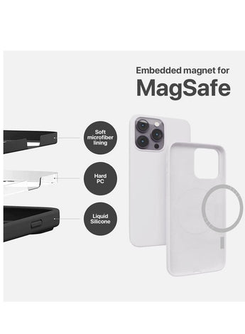 iPhone 14 Pro Max Case with Magsafe with Scratch Resistant Thin and Slim Classic Shockproof Military Grade Protection (White)