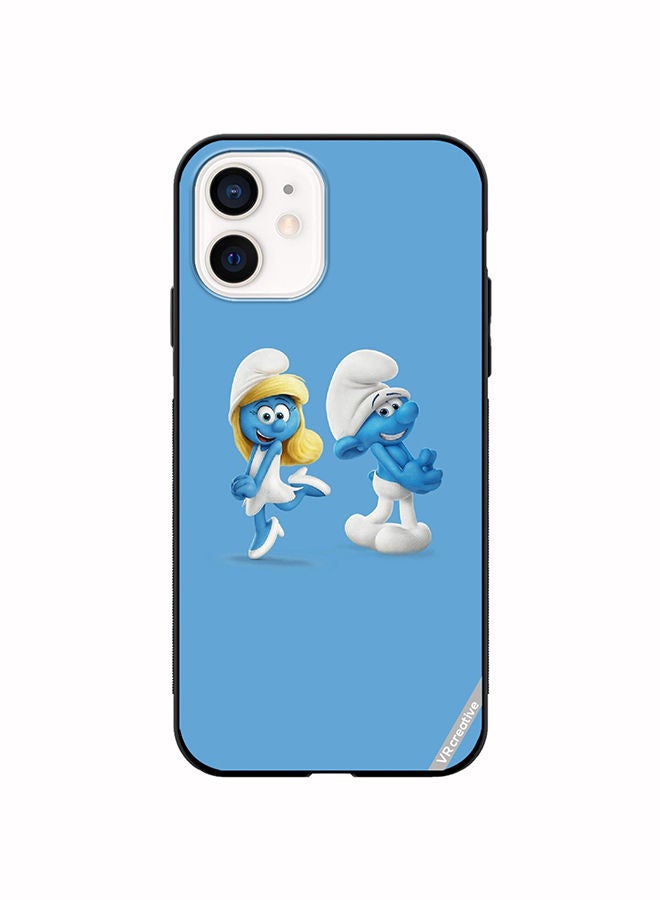 Protective Case Cover For Apple iPhone 12 mini The Smurfs Design Multicolour