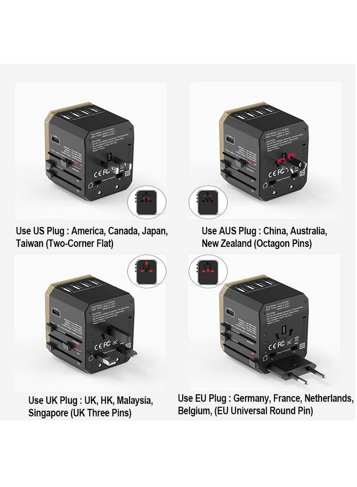 Universal Travel Adapter - International Power Adapter 4 USB Ports Fast Charging