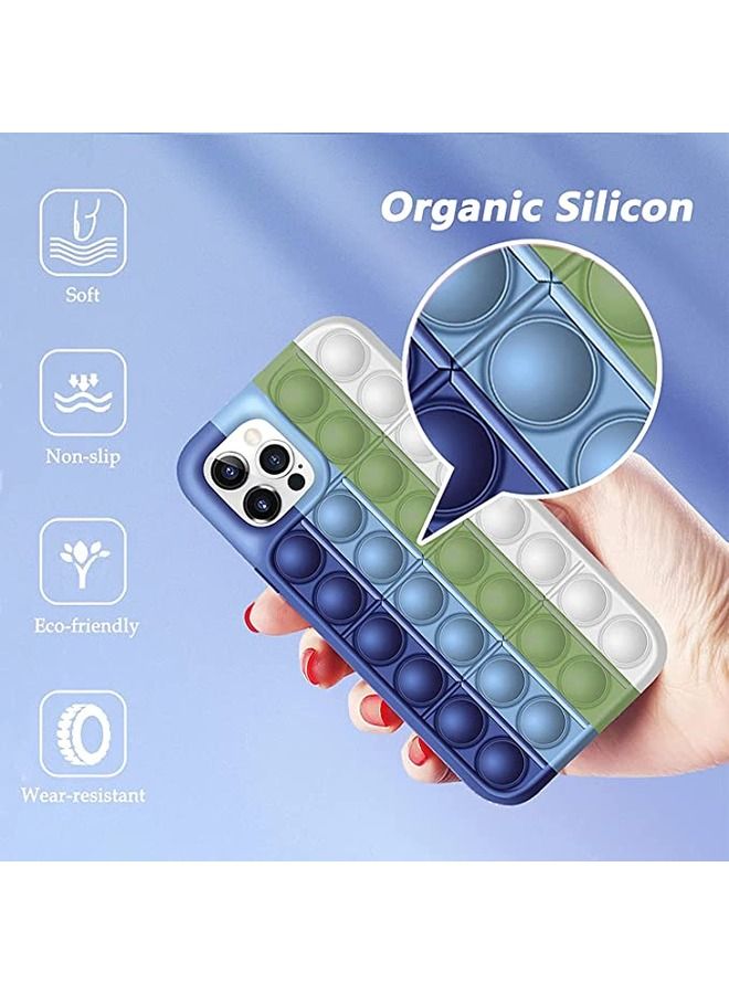 Pop It Phone Case for IPHONE 12 PRO Stress Reliever Push Pop Bubble Fidget Toy  Cover,Cute Funny Soft Silicone Protecive Shell for IPHONE 12 PRO