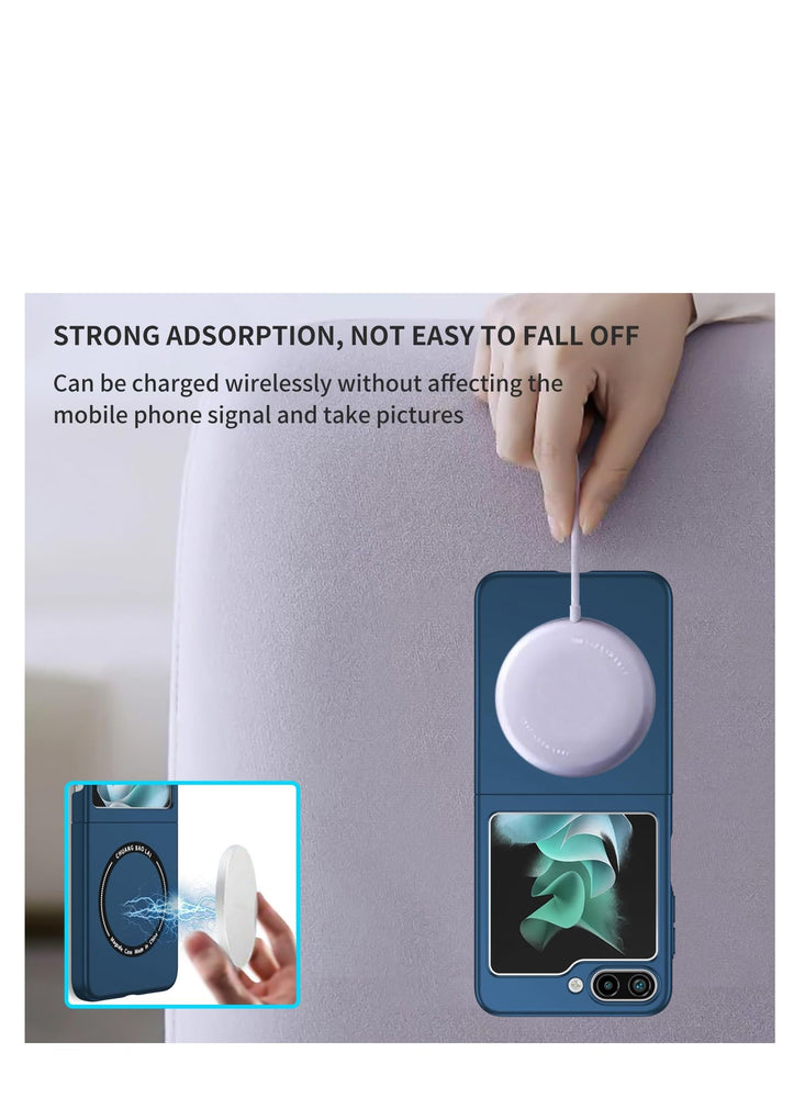 For Samsung Galaxy Z Flip5 Case, for Samsung Z Flip 5 Slim Thin Shockproof Full-Body Protective Cover Phone Case, Compatible with MagSafe Wireless Charger, for Samsung Galaxy Z Flip 5 5G CX (Blue)